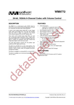 WM8772SEFT/V datasheet  